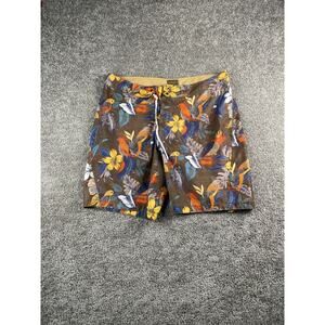 Old Navy Trunks Adult Extra Large Brown Blue Board Shorts Bathing Suit Mens